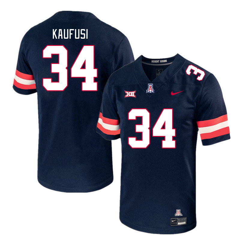 Arizona Wildcats #34 Ammon Kaufusi Big 12 Conference College Football Jerseys Stitched Sale-Navy